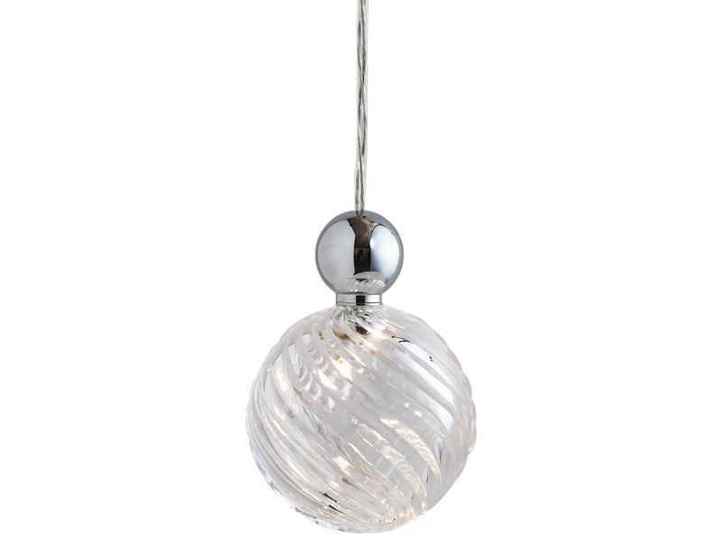 Pakabinamas šviestuvas Uva L Crystal Swirl / Silver, Ø10 cm