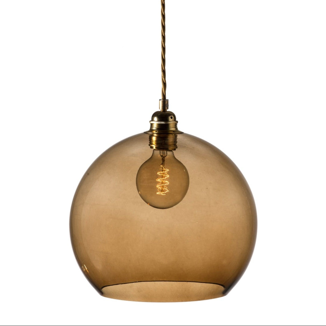 Rowan L pendant lamp, Chestnut Brown Gold, Ø28 cm