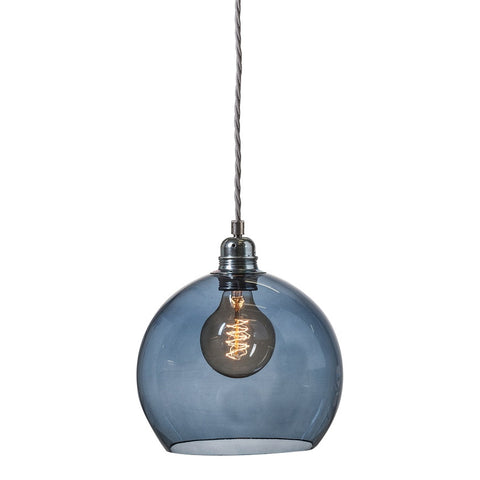 Pakabinamas šviestuvas Rowan Deep Blue Silver, Ø22 cm