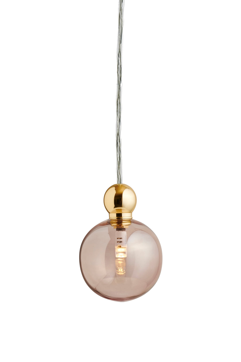 Uva M Obsidian / Gold pendant lamp, Ø7 cm
