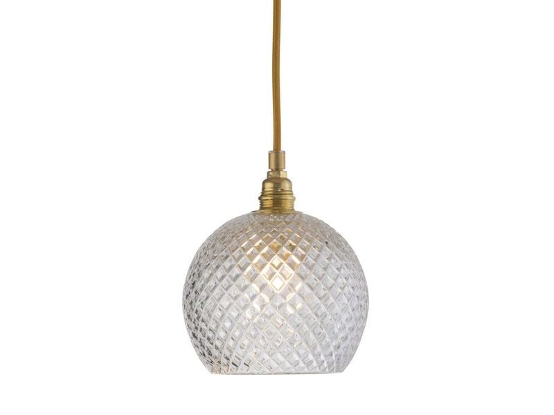 Rowan pendant lamp S Small Check Gold, Ø15.5 cm